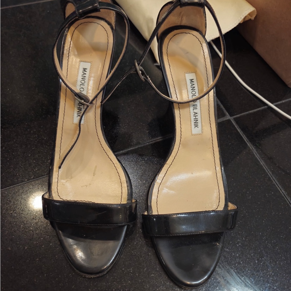 Manolo Blahnik Black High Heel Sandals